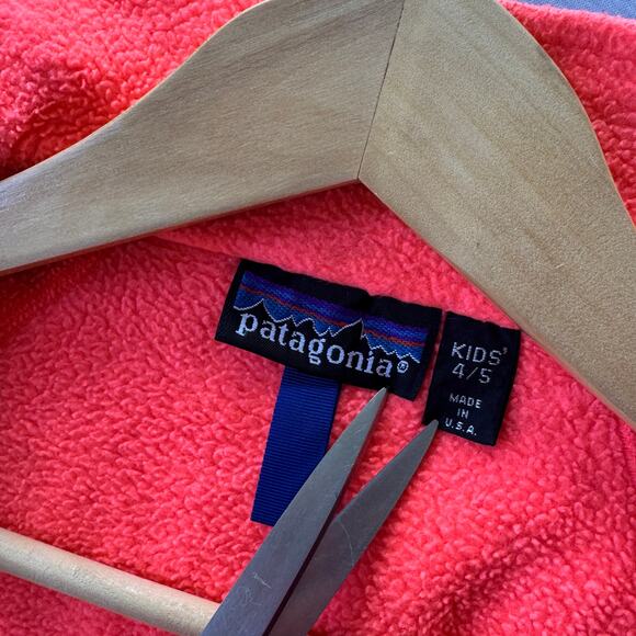 VTG 80s Patagonia Kids Toddler Size 4/5 Bomber Fleece Lined Jacket Made in USA - Picture 9 of 10